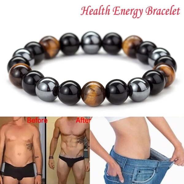 Pulseiras de Hematita Magnética para Homens e Mulheres, Tiger Eye Stone Bead, Assistência Médica, Magnet Help, Jóias para Perda de Peso, Casal, Novo - Image 6