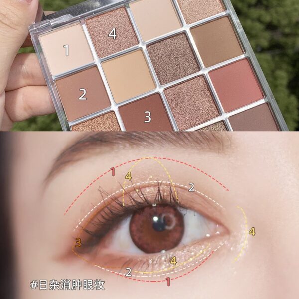 Paleta de Sombra Miss Lara, Shimmer, Glitter, Matte, Pó Pigmentado, Sombra Pressionada, Colorido, 16 Cores - Image 7