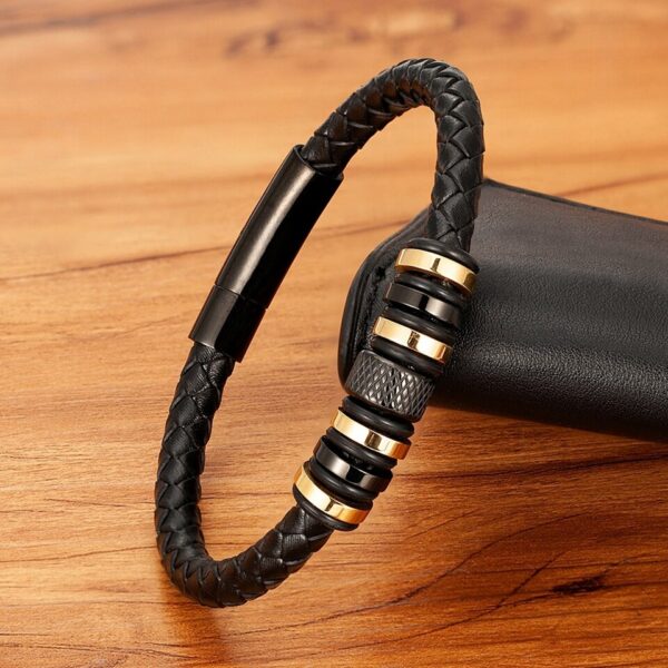 Pulseira de couro de aço inoxidável para homens XQNI, acessórios pequenos, combinação estilo simples, jóias, novo - Image 4