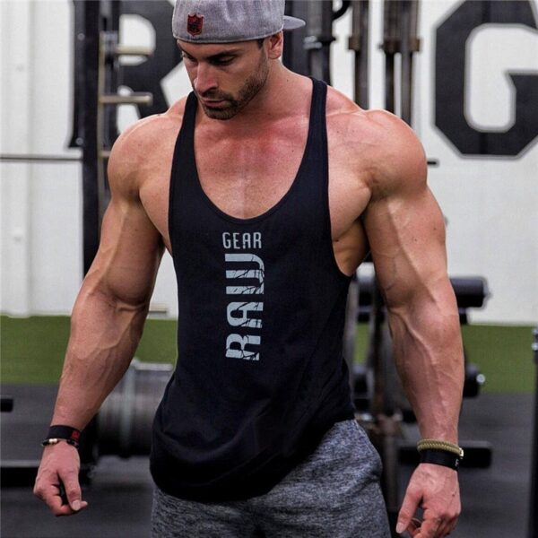 Camiseta de algodão nova tanque topos ginásio fitness colete muscular sem mangas, masculina singlet undershirt casual musculação esportes - Image 5
