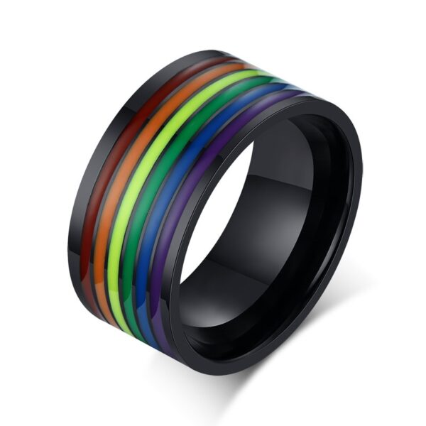 Anel orgulho gay-LGBTQ-ZORCVENS-316L, do arco-íris de esmalte de aço inoxidável para homens, lésbicas, gays - Image 21