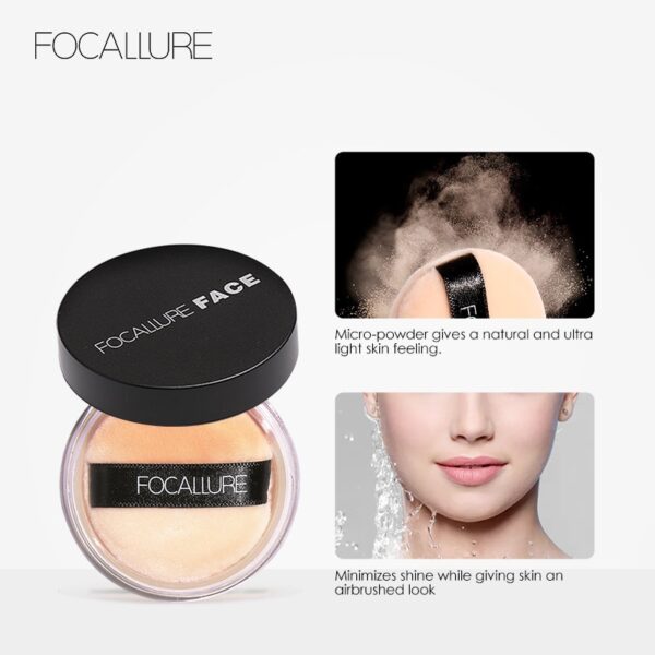 Pó Facial-Focallure 3 cores maquiagem do rosto controle de óleo, longa duração à prova d' água de maquiagem mineral - Image 7