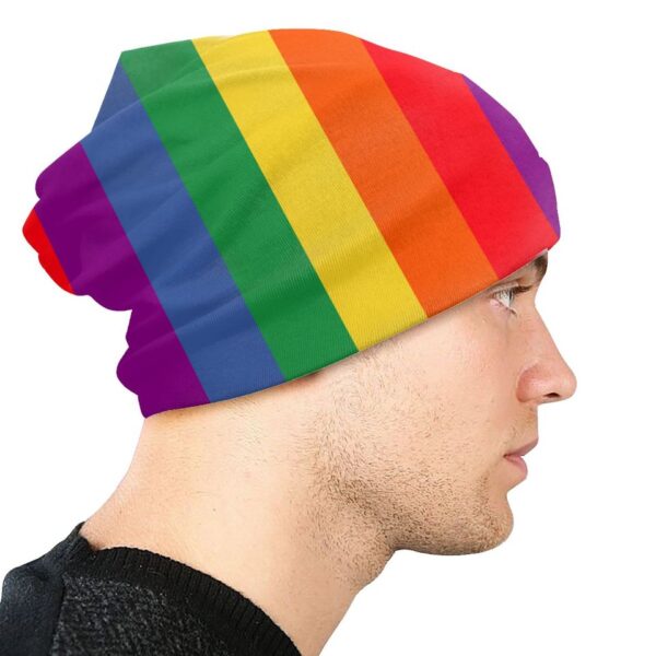 Touca Lgbt orgulho skullies beanies gay arco-íris, chapéus hip hop bonés adulto outono inverno - Image 5