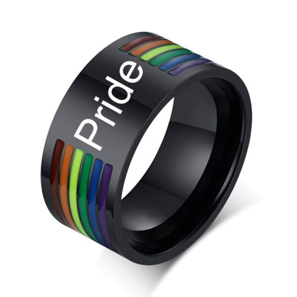 Anel orgulho gay-LGBTQ-ZORCVENS-316L, do arco-íris de esmalte de aço inoxidável para homens, lésbicas, gays - Image 17