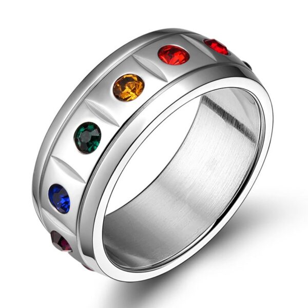 Anel orgulho gay-LGBTQ-ZORCVENS-316L, do arco-íris de esmalte de aço inoxidável para homens, lésbicas, gays - Image 6