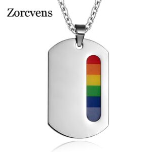 Colar Orgulho gay LGBTQ-Zorcvens, masculino e feminino, pingentes, de aço inoxidável