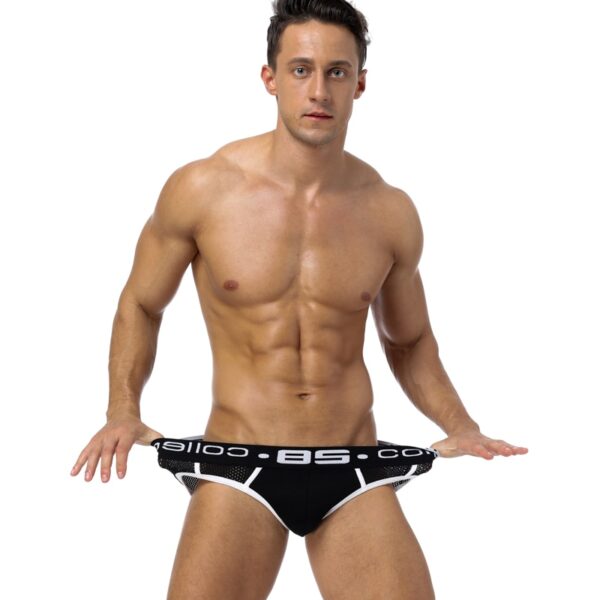 Cuecas sensuais masculinas-ORLVS-malha respirável, deslizamento de bolsa de pênis, algodão, convexa, gay - Image 2