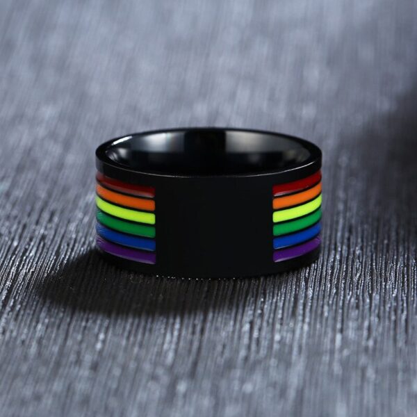 Anel orgulho gay-LGBTQ-ZORCVENS-316L, do arco-íris de esmalte de aço inoxidável para homens, lésbicas, gays - Image 20