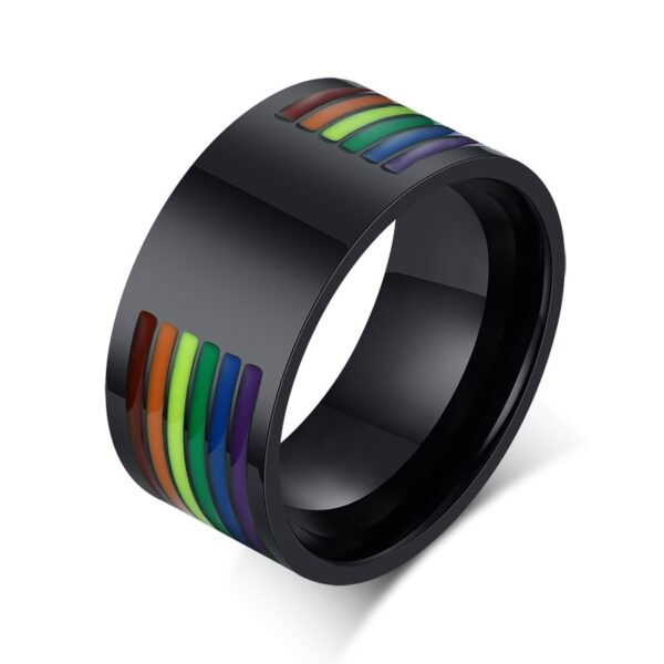 Anel orgulho gay-LGBTQ-ZORCVENS-316L, do arco-íris de esmalte de aço inoxidável para homens, lésbicas, gays - Image 19