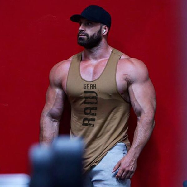Camiseta de algodão nova tanque topos ginásio fitness colete muscular sem mangas, masculina singlet undershirt casual musculação esportes - Image 7