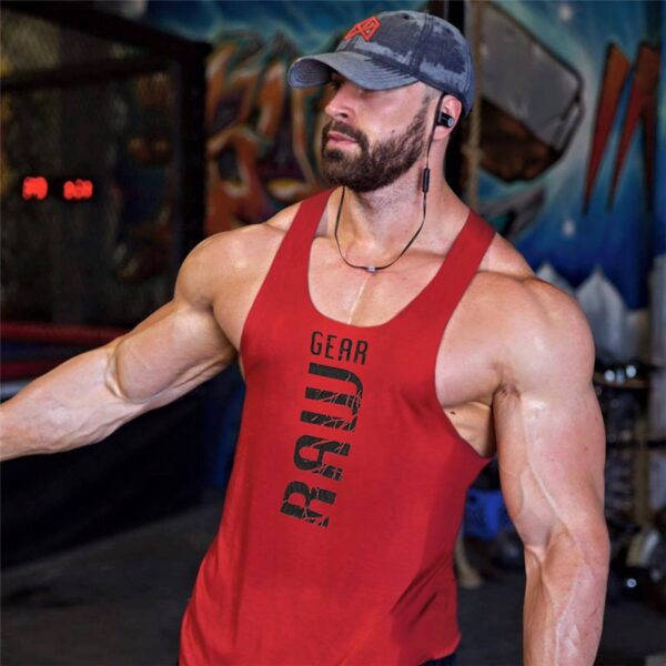 Camiseta de algodão nova tanque topos ginásio fitness colete muscular sem mangas, masculina singlet undershirt casual musculação esportes - Image 10