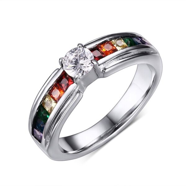 Anel orgulho gay-LGBTQ-ZORCVENS-316L, do arco-íris de esmalte de aço inoxidável para homens, lésbicas, gays - Image 14