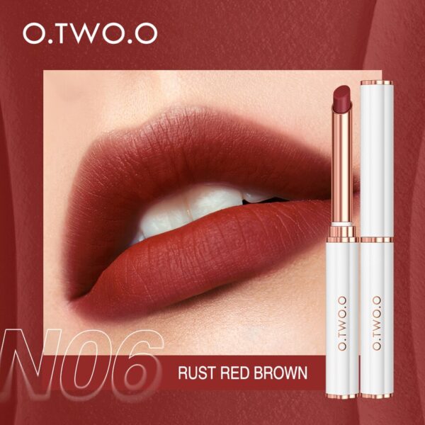 Batom Matte O.TWO.O, de longa duração 24h sem transferência tonalidade labial à prova d água bálsamo hidratação nude 6g gloss labial - Image 5