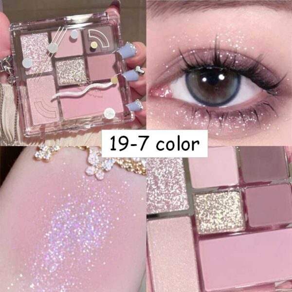 Sombra 9 Colors Glitter Eyeshadow Palette Pearlescent Matte Earth Color Acrílico Paleta de Sombras Impermeável, Coreano - Image 26