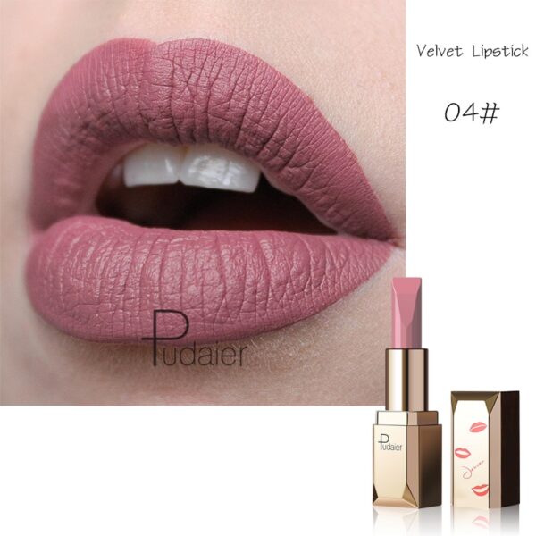 Batom Fosco Veludo Pudaier, Maquilhagem Lábios, Impermeável, Bastão Labial Macio, Tint Lip Balm, Kiss-Proof, Nu - Image 18
