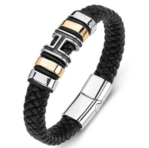 Pulseira de couro trançado à mão para homens e mulheres, cruz simples e delicada, amuletos cristãos - Image 4