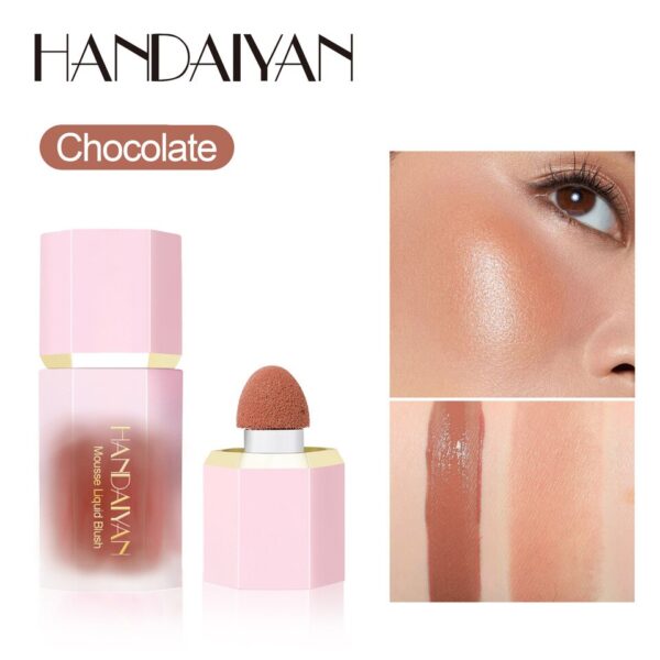 Blush de Maquiagem HANDAIYAN Multiuso Impermeável com Esponja, Líquido, Nutritivo, Bochecha, Cosméticos para Olhos e Lábios - Image 4