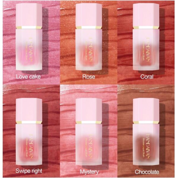 Blush de Maquiagem HANDAIYAN Multiuso Impermeável com Esponja, Líquido, Nutritivo, Bochecha, Cosméticos para Olhos e Lábios - Image 3