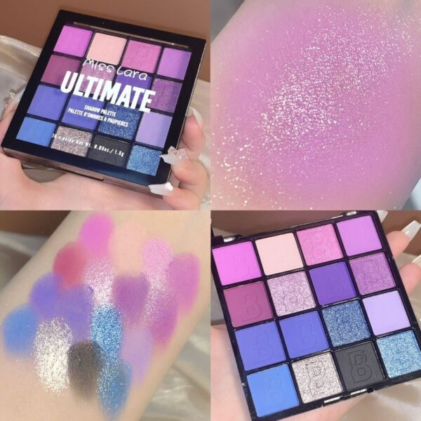 Paleta de Sombra Miss Lara, Shimmer, Glitter, Matte, Pó Pigmentado, Sombra Pressionada, Colorido, 16 Cores - Image 3