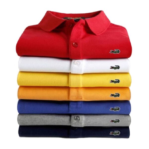 Camiseta Polo de algodão bordado masculino, casual, respirável, primavera, verão, 2023