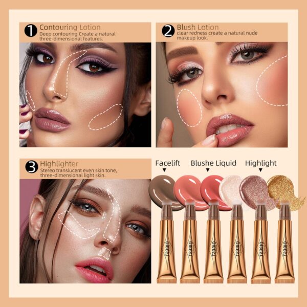 Blush QIBEST Líquido De Pêssego Rosa, Fosco De Veludo, Pigmento De Rosto Vara, Creme Natural Durável, Bochecha, Maquiagem - Image 11