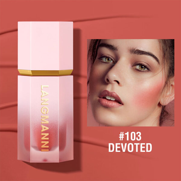 Blush Stick Impermeável Facial Natural Cheek Rouge 14 Cores Silky Smooth Bochecha Tint Líquido Rosto Blush, com Esponja - Image 10