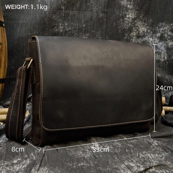 Bolsa em couro, Alta qualidade, de ombro masculino crossbody grosso - Image 8