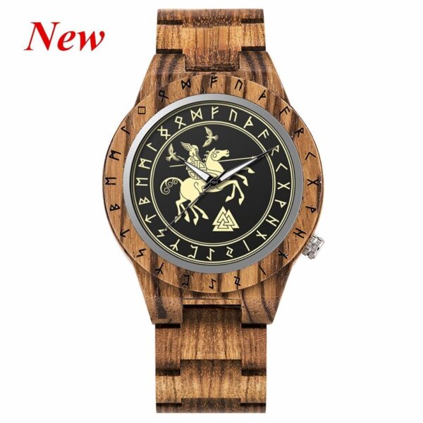 Relógios de quartzo BOBO PARS com pulseira de madeira para homens, viking, odin, runa, cultural, totem dail - Image 8