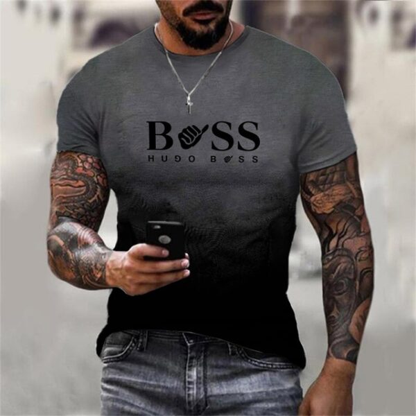 Camiseta solta de manga curta masculina, com decote O, estampada em 3D, respirável, casual, série juvenil, moda, verão - Image 5