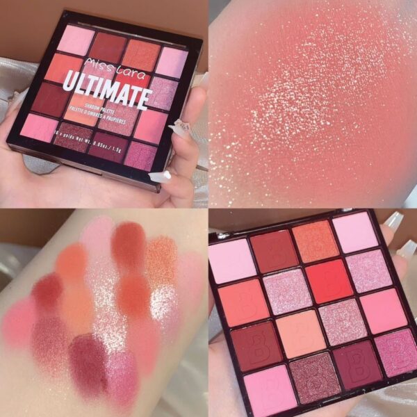 Paleta de Sombra Miss Lara, Shimmer, Glitter, Matte, Pó Pigmentado, Sombra Pressionada, Colorido, 16 Cores - Image 12