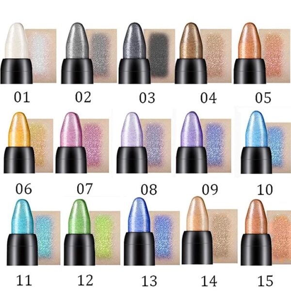 Lápis de sombra-Caneta delineador impermeável, Glitter Highlighter, 9 cores. - Image 8
