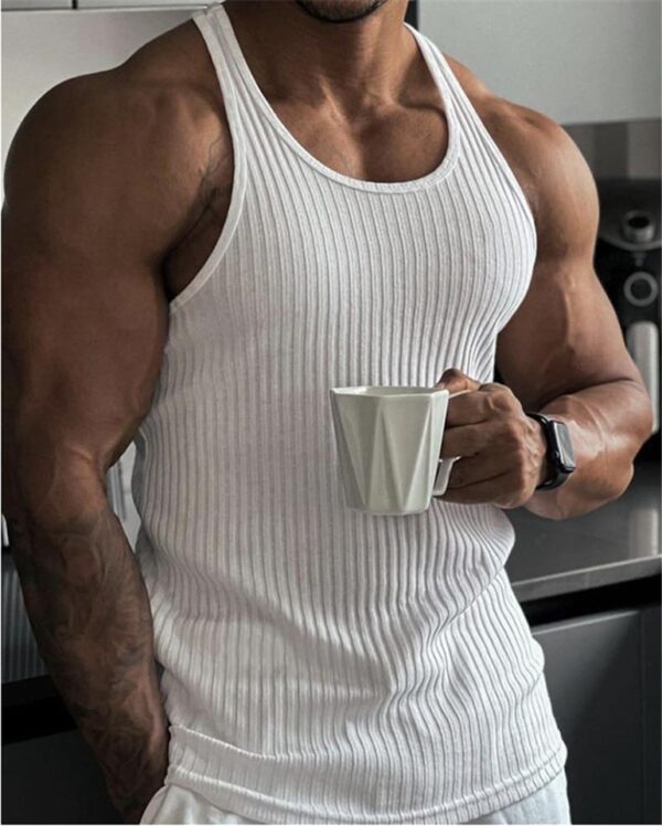 Camiseta masculina fitness tanque topo, sem mangas, exercício esportes colete preto undershirt 2023