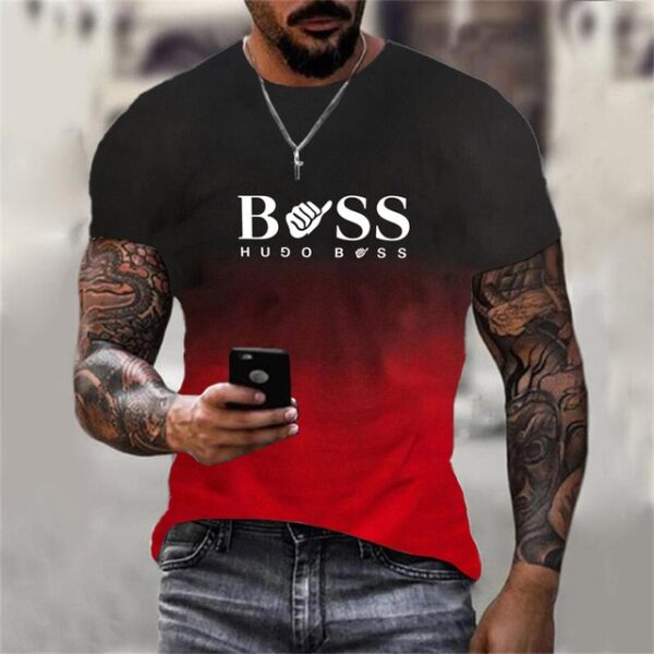 Camiseta solta de manga curta masculina, com decote O, estampada em 3D, respirável, casual, série juvenil, moda, verão - Image 11