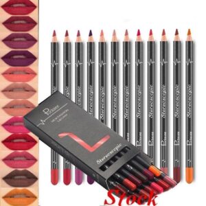 Lápis batom conjunto caneta 6 12 pçs/set à prova dpcs/set água fosco lábio forro de longa duração