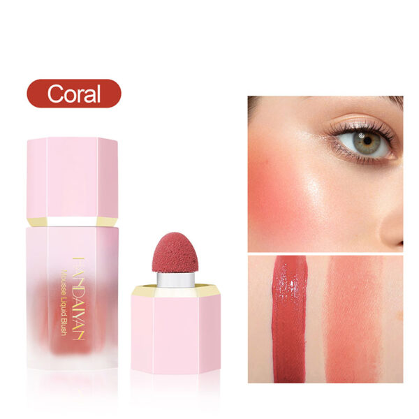 Blush Stick Impermeável Facial Natural Cheek Rouge 14 Cores Silky Smooth Bochecha Tint Líquido Rosto Blush, com Esponja - Image 7
