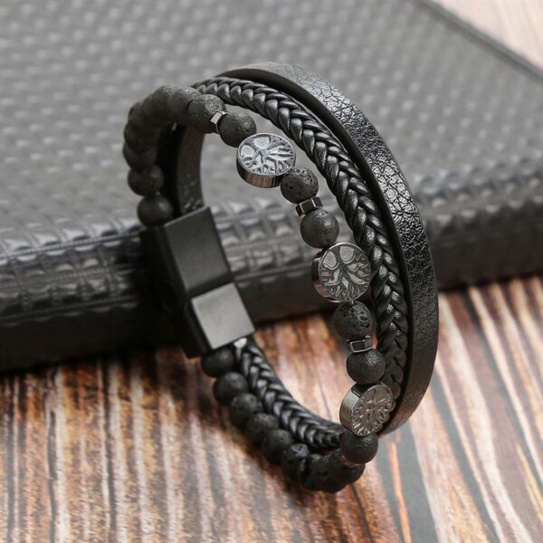 Pulseira de Couro Multicamada Trançada para Homens, Joia Frisada Olho de Tigre, Moda Clássica, Presente de Festa, Alta Qualidade, 19 cm, 21 cm, 23cm - Image 22