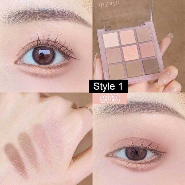 Sombra 9 Colors Glitter Eyeshadow Palette Pearlescent Matte Earth Color Acrílico Paleta de Sombras Impermeável, Coreano - Image 21