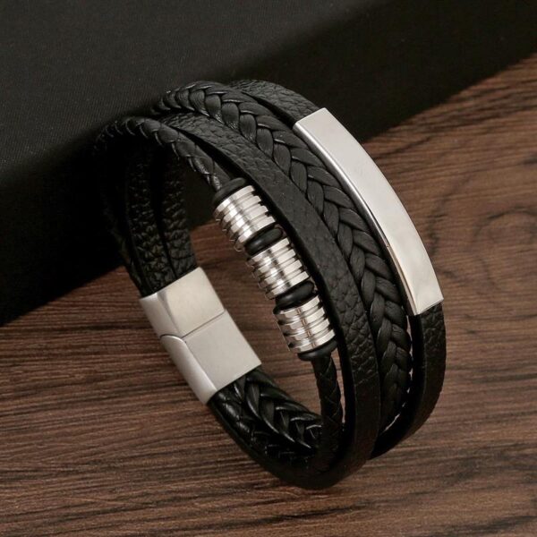 Pulseira de Couro Multicamada Trançada para Homens, Joia Frisada Olho de Tigre, Moda Clássica, Presente de Festa, Alta Qualidade, 19 cm, 21 cm, 23cm - Image 37