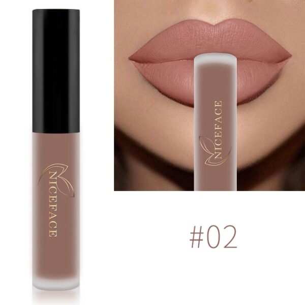 Batom Líquido-Niceface Matte Nude Impermeável, Brilho Labial, Hidratante, Lipgloss de Longa Duração, Labial, 34 Cores - Image 8