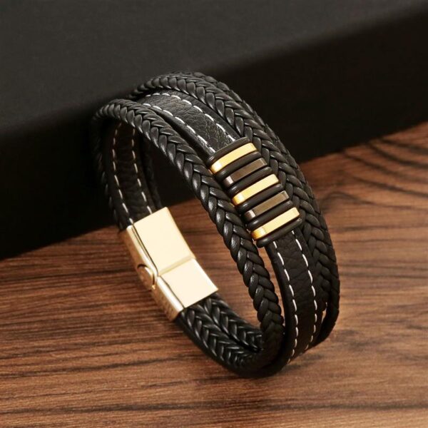 Pulseira de Couro Multicamada Trançada para Homens, Joia Frisada Olho de Tigre, Moda Clássica, Presente de Festa, Alta Qualidade, 19 cm, 21 cm, 23cm - Image 18