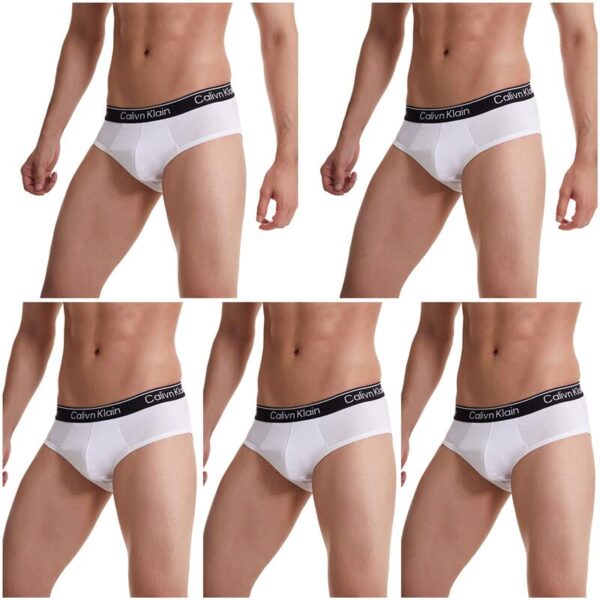 Kit 5pcs Cueca masculina respirável gelo seda roupa interior cuecas 3d-pouch tanga - Image 5
