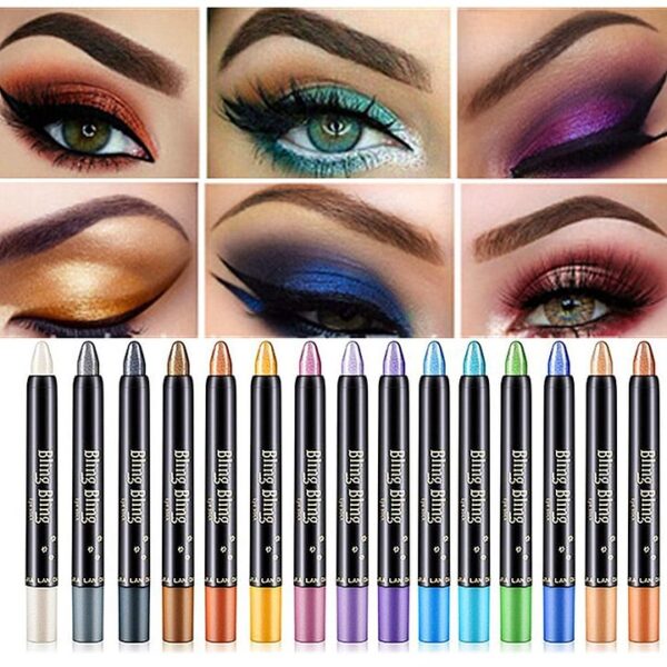 Lápis de sombra-Caneta delineador impermeável, Glitter Highlighter, 9 cores.