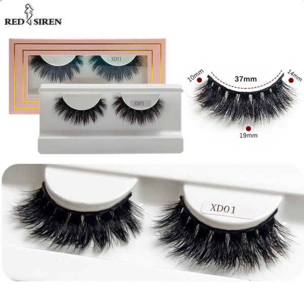 Cílios Postiços SIREN VERMELHA do Vison, Grosso, Natural, Reutilizável, 3D - Image 12