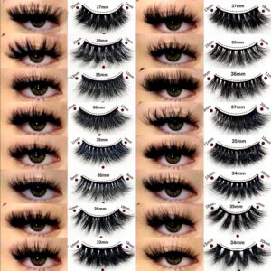 Cílios Postiços SIREN VERMELHA do Vison, Grosso, Natural, Reutilizável, 3D