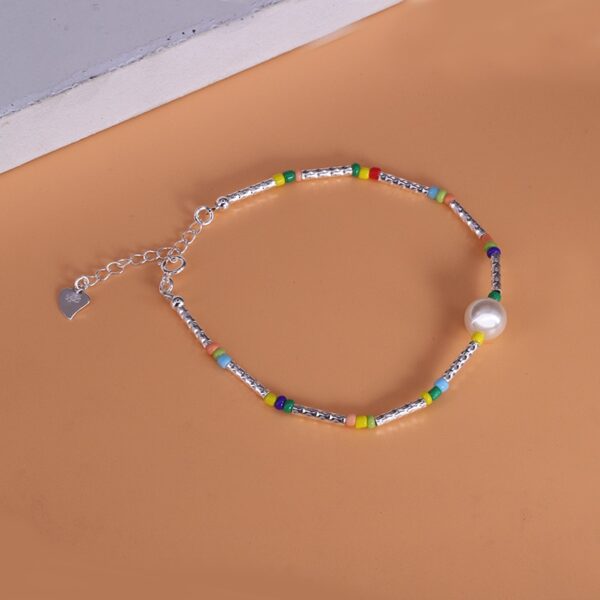Pulseira feminina-VENTFILLE 925 Sterling Silver Pearls Bambu Knots, Coreano - Image 6