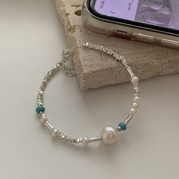 Pulseira feminina-VENTFILLE 925 Sterling Silver Pearls Bambu Knots, Coreano - Image 10