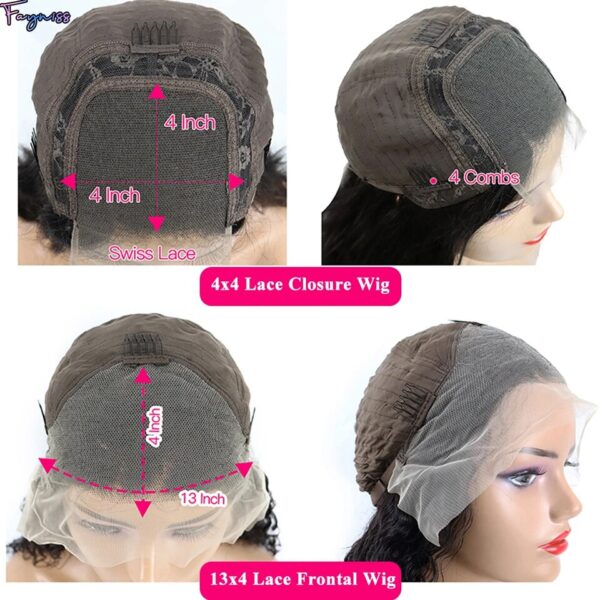 Peruca BEAISS reta para mulheres, cabelo humano, frente com renda, transparente, 13x4, frontal com renda HD, brasileira - Image 3