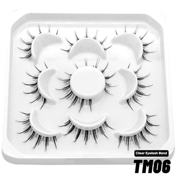 Cílios GROINNEYA-Pacote de Cílios Vison, 3D Clear Band, Manga Falsa, Olho de Gato, Natural, 5 Pares, 10 Pares - Image 22