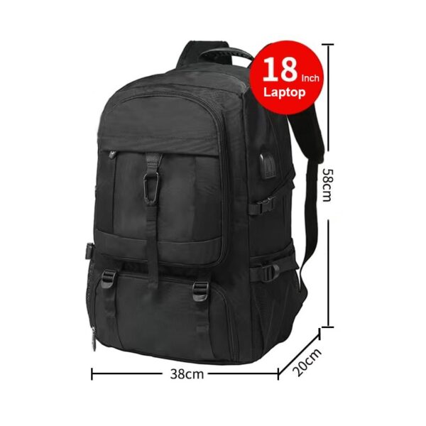 Mochilas Multifuncionais Masculinas, para Laptop, Carregamento USB, Mochila Impermeável, Bagagem Grande, Camping, 15.6, 17" - Image 4