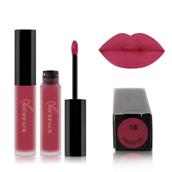 Batom Líquido-Niceface Matte Nude Impermeável, Brilho Labial, Hidratante, Lipgloss de Longa Duração, Labial, 34 Cores - Image 16